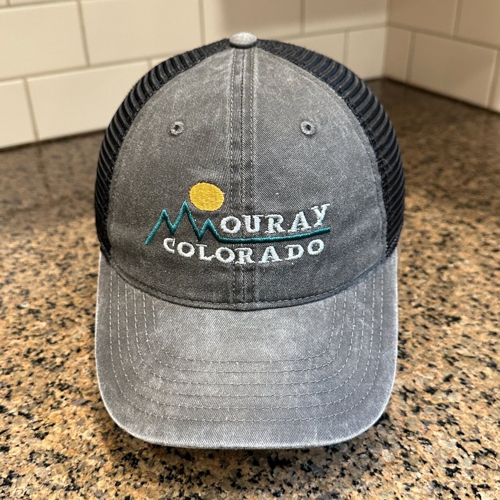 Ouray Colorado Jacobson Hat Trucker Adjustable Gray Black Mesh Cap